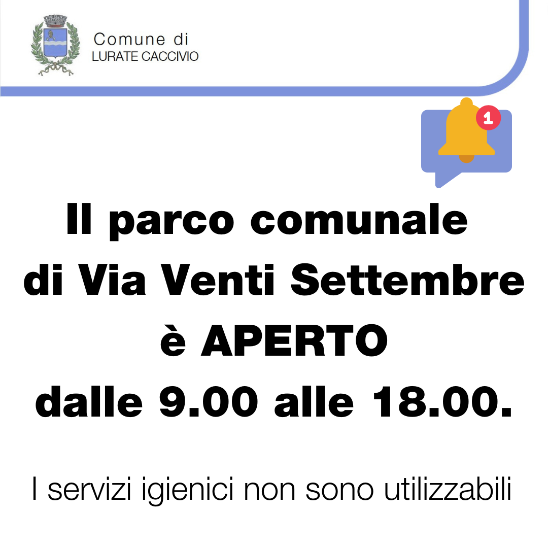 Giardini di Via Venti settembre aperti dalle 9.00 alle 18.00